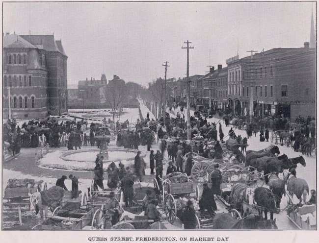 Queen Street, Fredericton, on Market day in 1907, W. G. Macfarlane